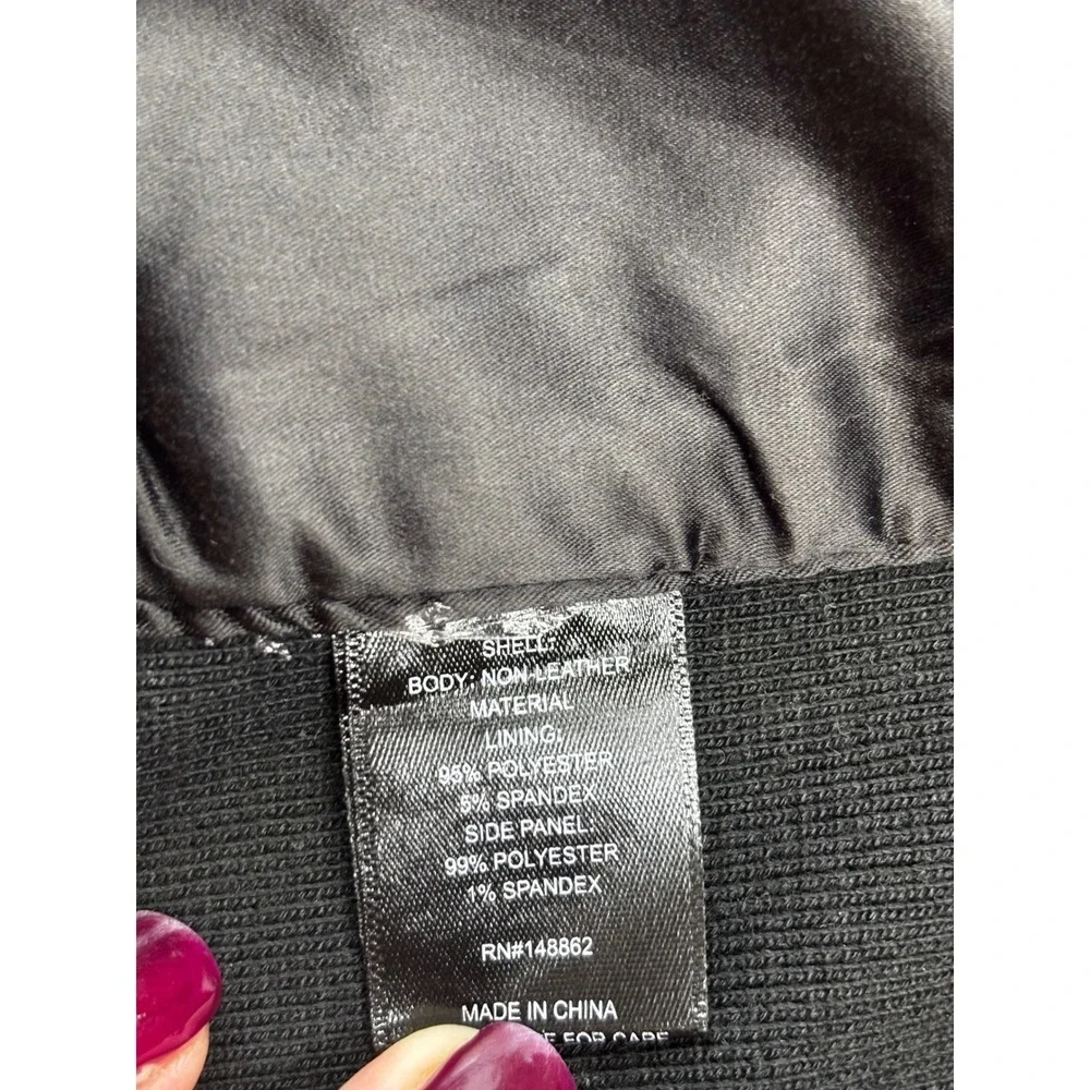 Torrid Womens Black Faux Leather Moto Jacket Ribbed Detail Plus Size 2 (18-20)